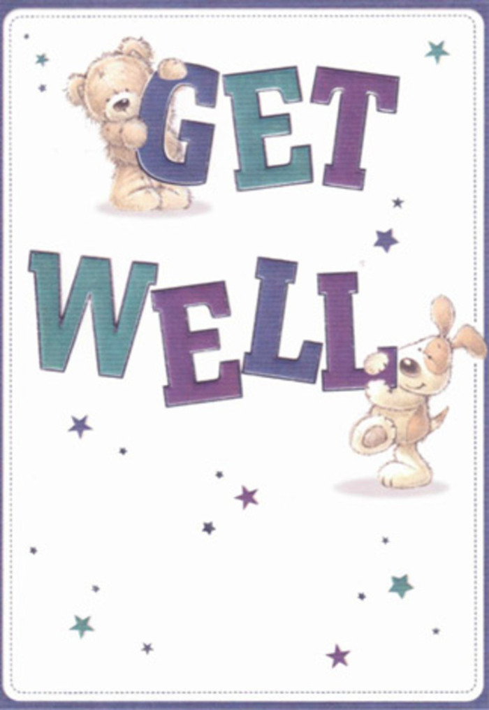 In this beautifully illustrated get well card, two friends-a soft, amiable bear and an exuberant puppy-offer silent encouragement with every detail, their presence reminiscent of comfort found beside Hampstead's quiet corners. Their textured fur and round, expressive features practically leap from the creamy surface, as if inviting the viewer into a world where tangible cosiness reigns. Bold, hand-painted letters in cool aquas and rich purples anchor the design, conveying a message of hope in cheerful fonts that carry the same buoyancy as a sunny stroll through Hampstead's village lanes. Stars drift across the composition in a dance of indigo and lilac, their sparkling trails suggesting gentle wishes carried on the breeze from Hampstead Heath. This card conjures the tactile delight of running fingers through soft petals or holding a fresh floral arrangement from a local florist-sensory impressions entwined with heartfelt care. When you picture this cheerful tableau accompanying a bouquet, perhaps delivered to one of Hampstead's characterful residences, the act transforms into a true gesture of community and nurture. The overall scene radiates a sincere warmth and measured brightness, the perfect companion for anyone on a healing journey.